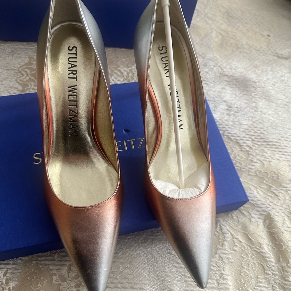 Brand New Stuart Weitzman Women's Heels - Silver and orange ombré size 9.5